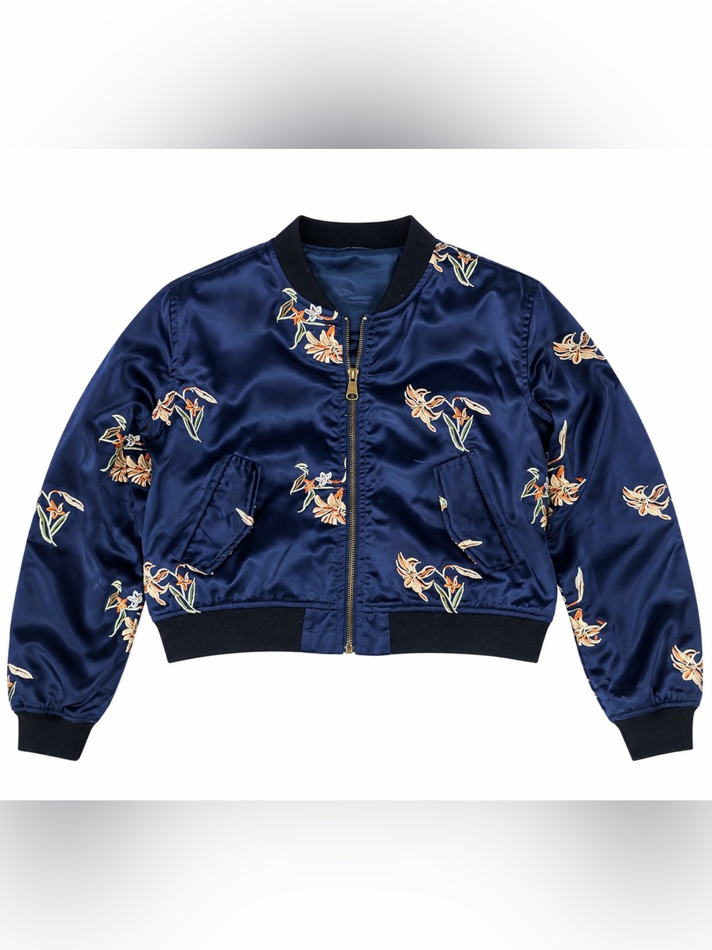 Few Moda Navy Floral Bomber Jacket
